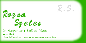 rozsa szeles business card